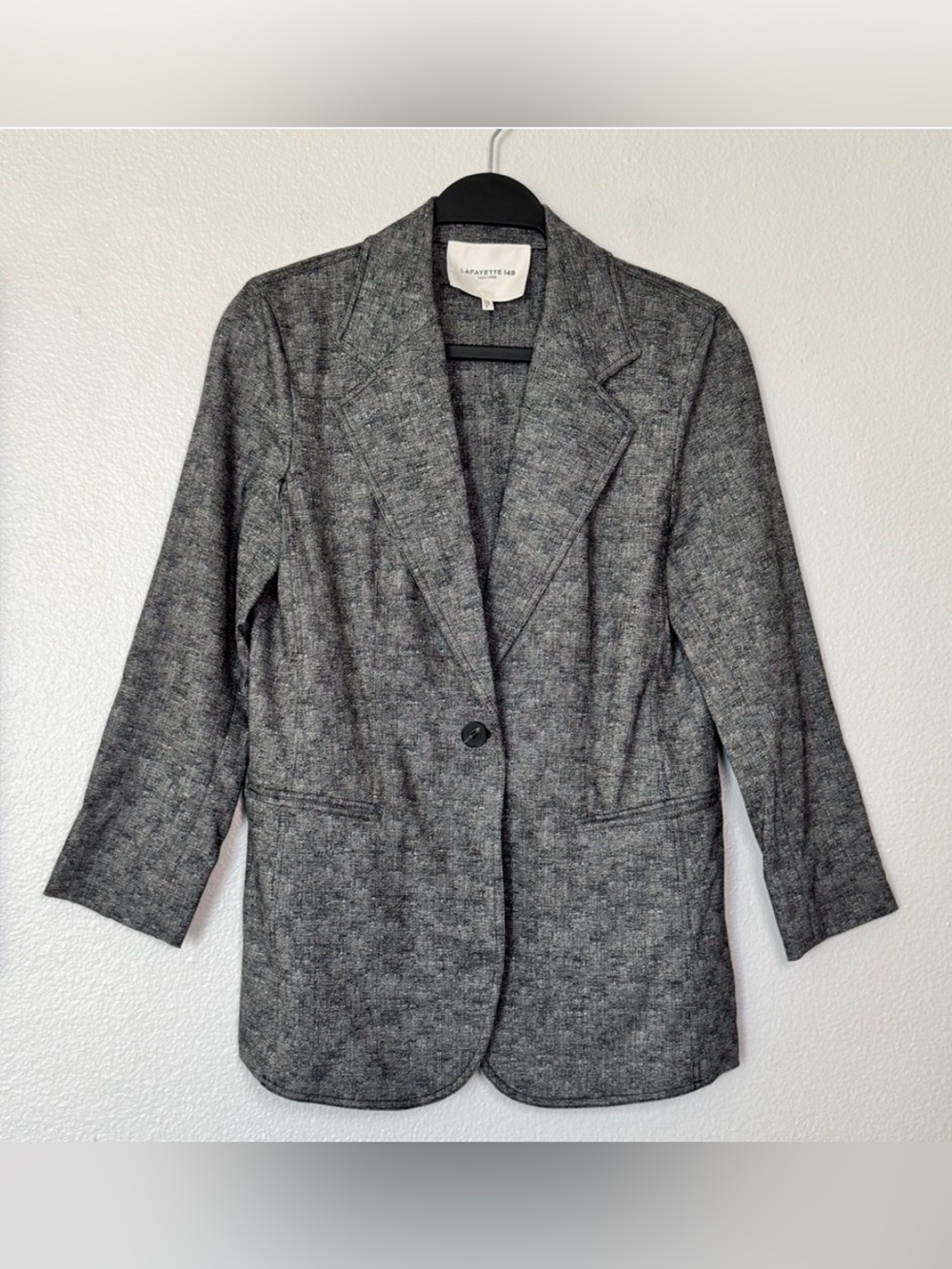 Lafayette 148 Dark Gray Wool Blazer Size 2